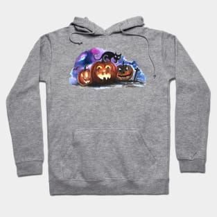 Pumpkins Nights Watercolor Hoodie